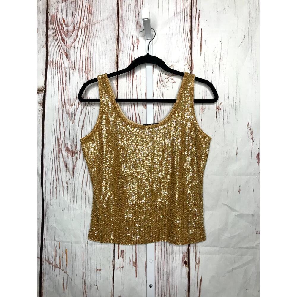 Vintage Attitudes by Debra gold sequin tank top